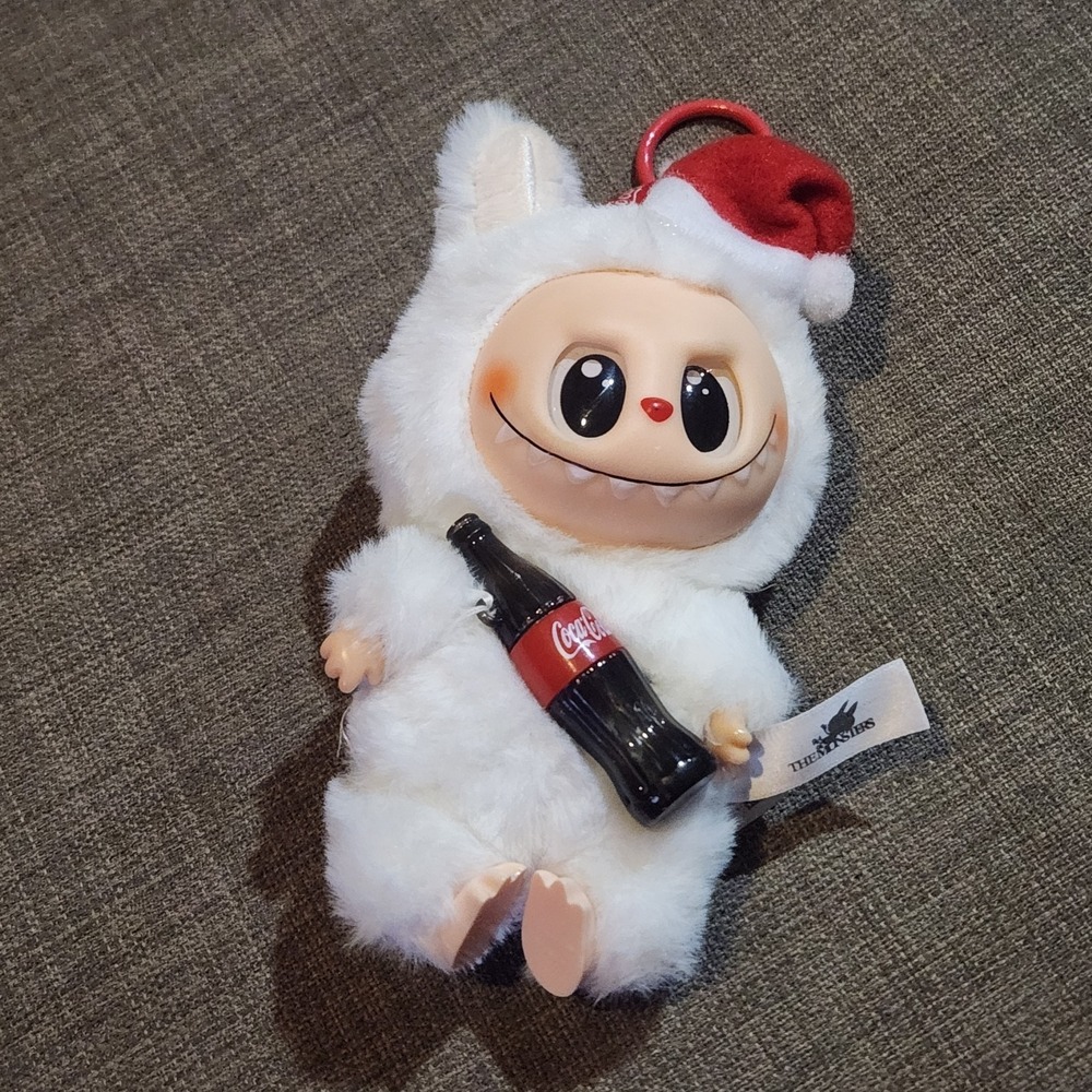 POP MART The Monsters Labubu‎ Coca-Cola Plush Authentic Opened Santa Winter Clip